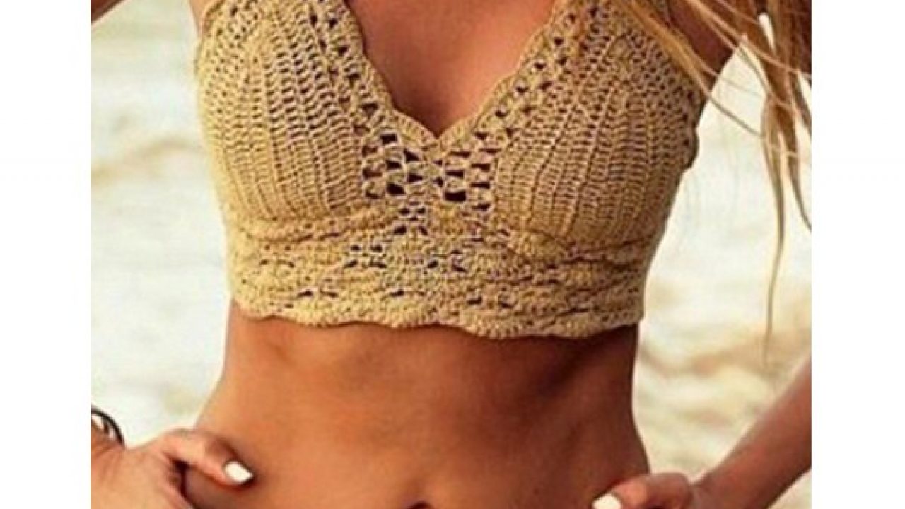 knitted bikini top