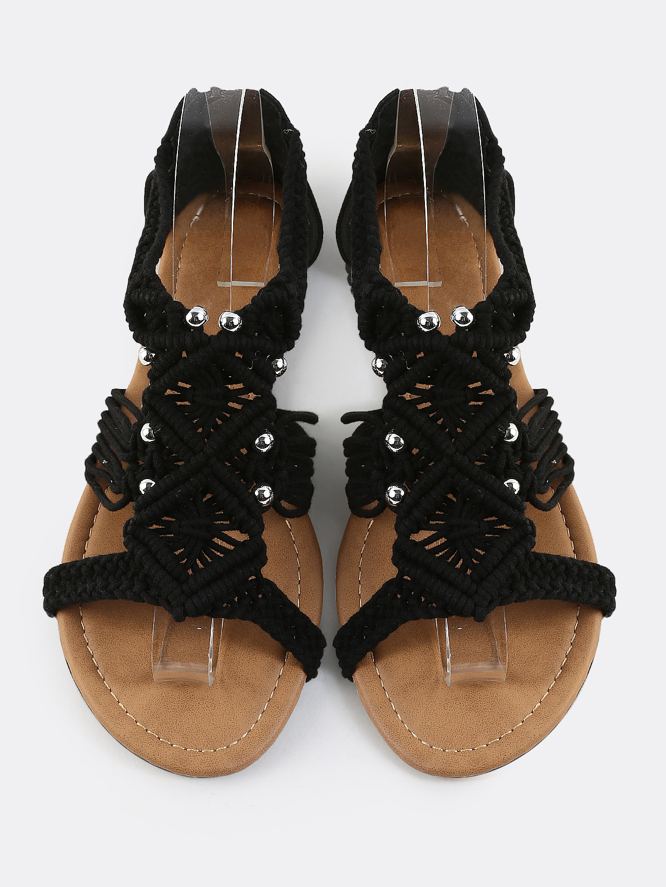 Crochet Flat Sandal BLACK Knittting Crochet