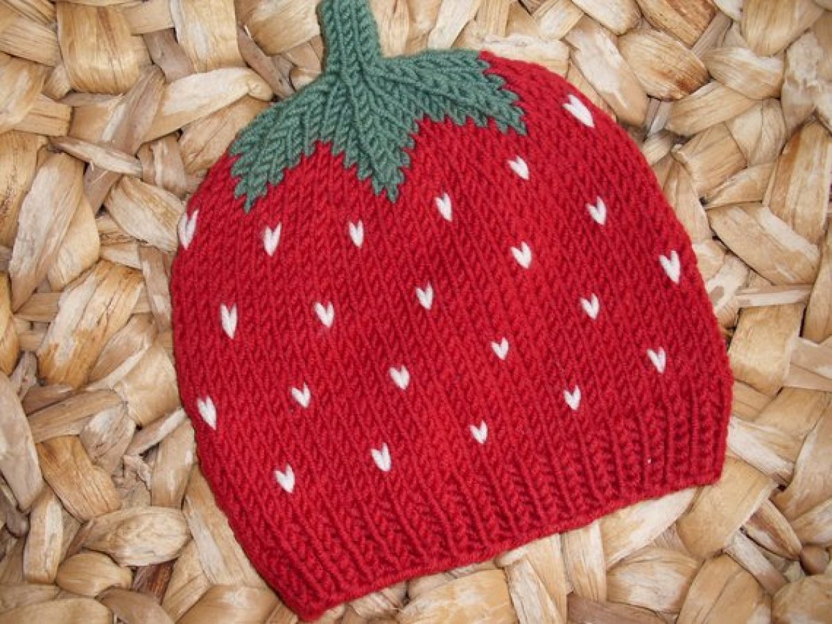 strawberry baby hat